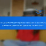 Adapting to Different Learning Styles in Breakdance: accommodating preferences, personalized approaches, varied formats