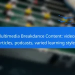 Multimedia Breakdance Content: videos, articles, podcasts, varied learning styles