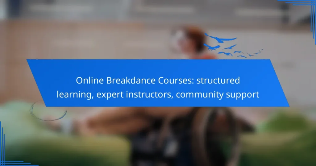 Online Breakdance Courses: structured learning, expert instructors, community support