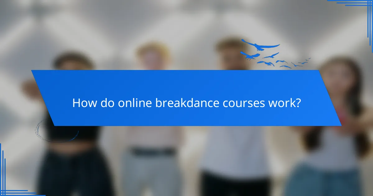 How do online breakdance courses work?