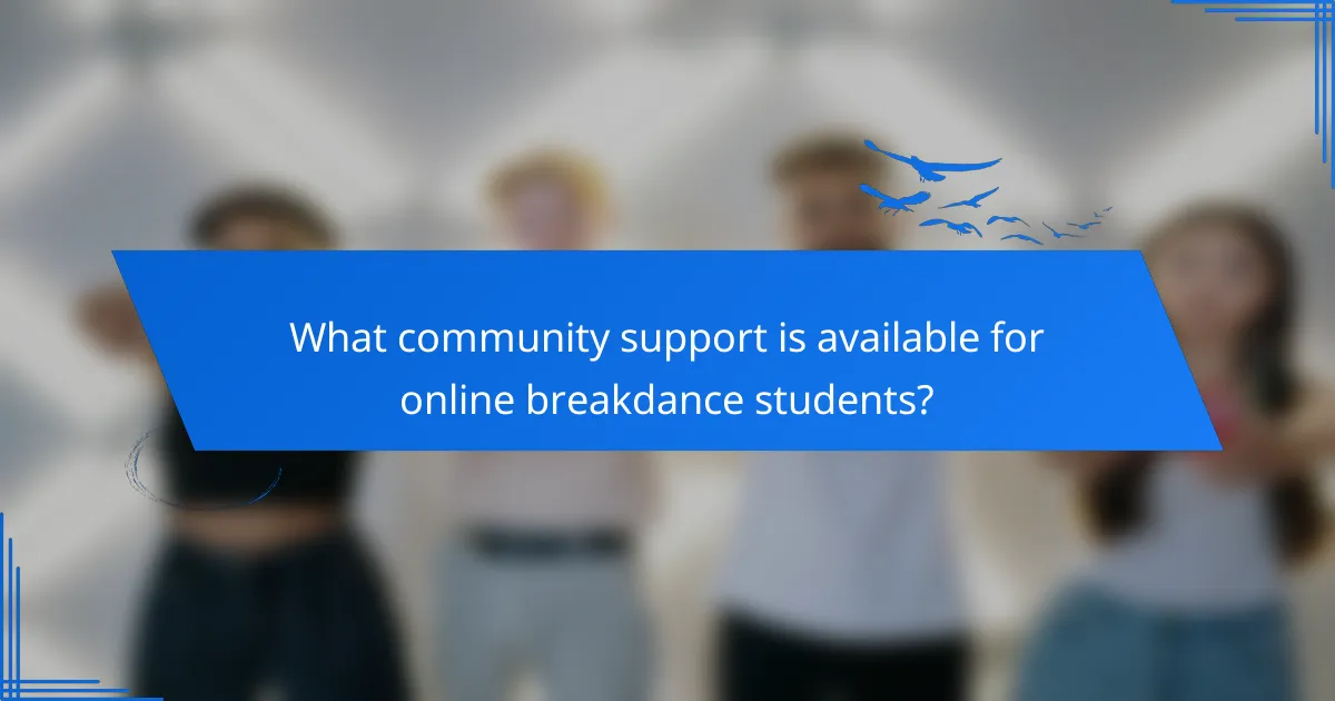 What community support is available for online breakdance students?