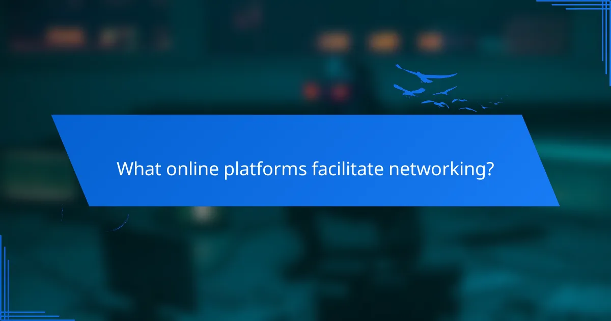 What online platforms facilitate networking?